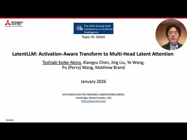 재학습 없이 기존 LLM을 잠재 어텐션 구조로 바꾼다 — MERL의 LatentLLM 압축 기법 영상 썸네일
