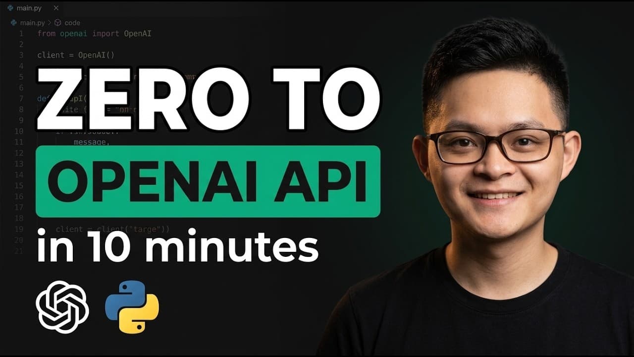OpenAI API 첫걸음, 끊긴 옛날 튜토리얼 대신 지금 돌아가는 코드로 영상 썸네일
