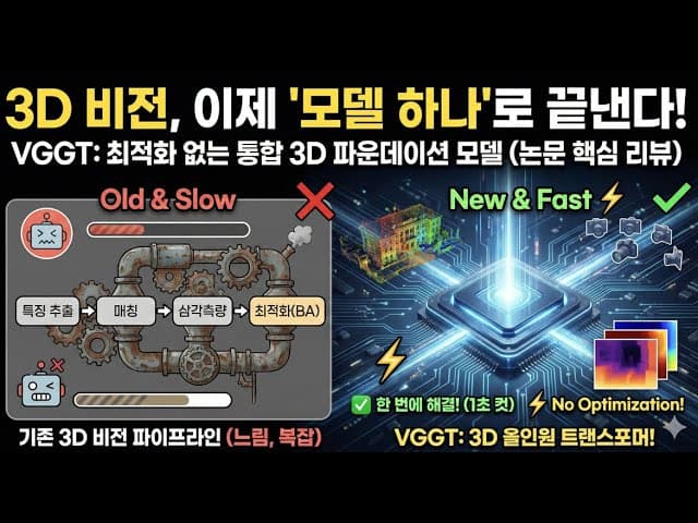 복잡한 최적화 없이 3D를 복원한다: VGGT 논문 핵심 정리 영상 썸네일