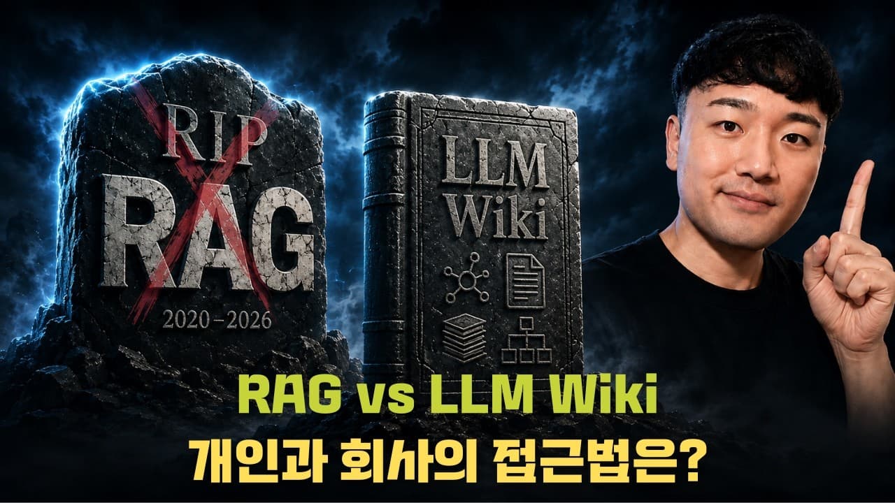 RAG와 LLM 위키는 경쟁 관계가 아니다: 무엇을 찾아오고 무엇을 미리 정리할지 가르는 기준 영상 썸네일