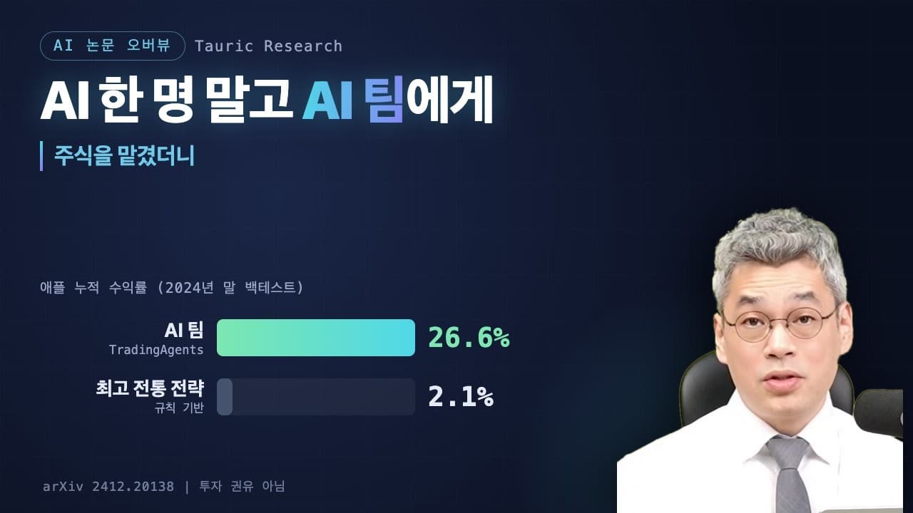 AI 한 명에게 맡기지 않았다 — 황소와 곰이 토론하는 'AI 트레이딩 팀'을 만든 연구 영상 썸네일