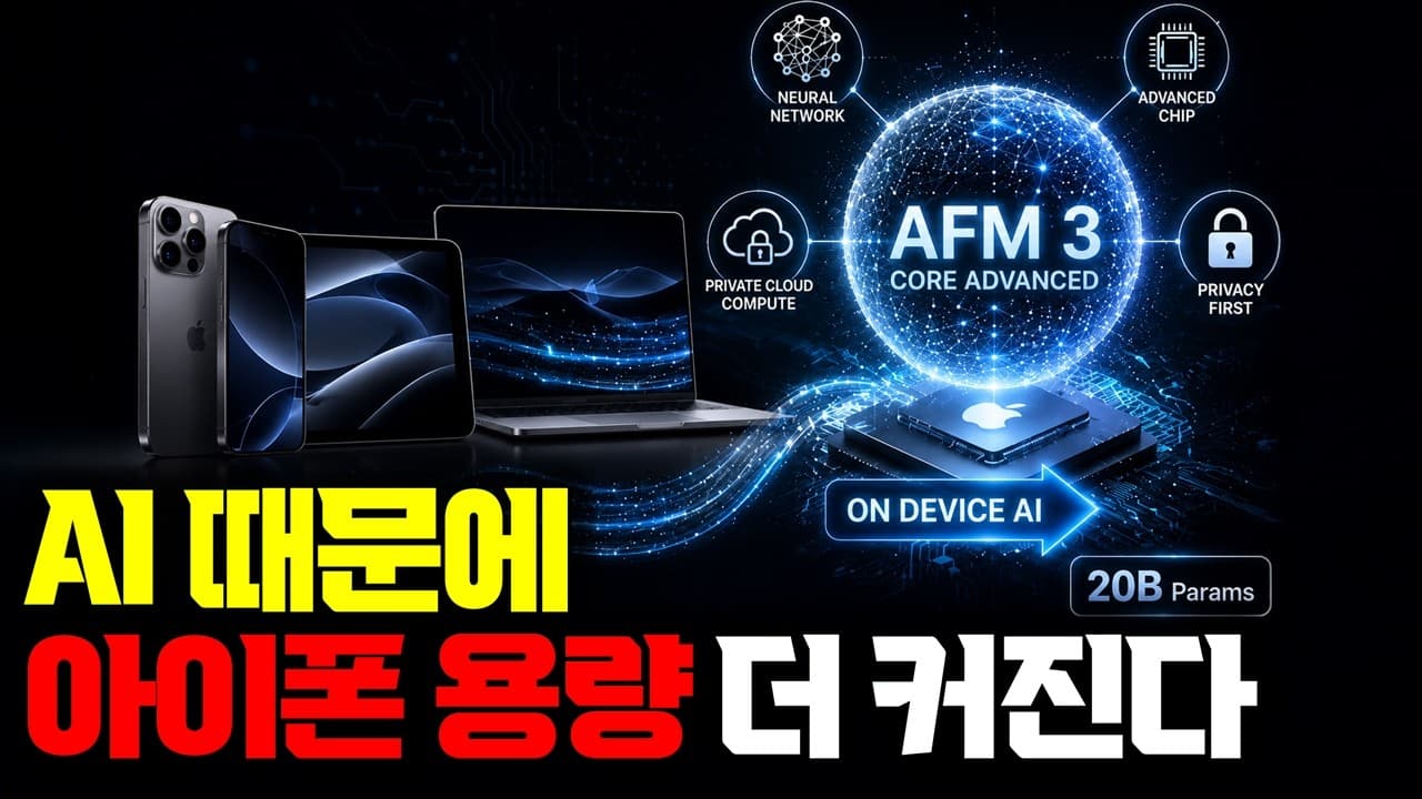 애플은 왜 200억 파라미터 AI 모델을 낸드에 넣었나, AFM3가 바꾸는 스마트폰 메모리 영상 썸네일