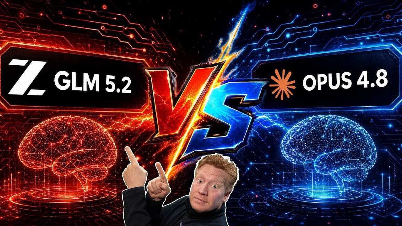 오픈소스 코딩 모델 GLM 5.2, Opus 4.8을 실전에서 직접 비교해 봤다 영상 썸네일