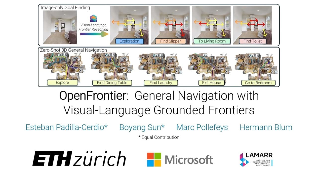지도 없이 카메라 화면만으로 길을 찾는 로봇 — ETH 취리히의 오픈프론티어(OpenFrontier) 영상 썸네일