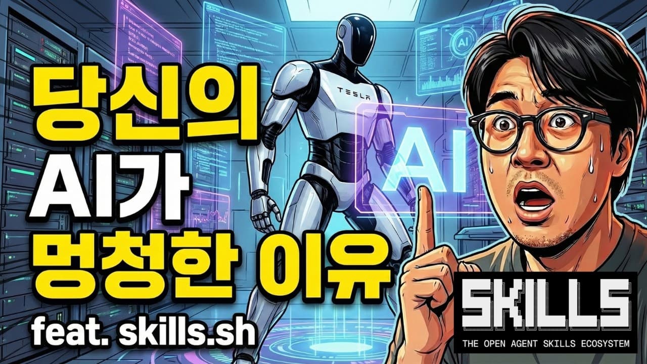 AI에게 '스킬북'을 설치한다 — skills.sh 활용법과 보안 주의점 영상 썸네일