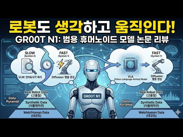 휴머노이드 로봇에 '두 개의 뇌'를 심다 — 엔비디아 GR00T N1 논문 정리 영상 썸네일