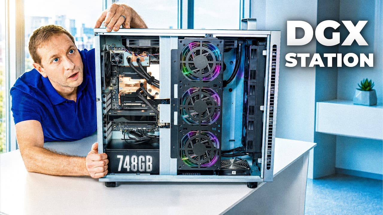 데이터센터가 책상 위로: GB300 DGX 스테이션에서 AI 에이전트 128개를 동시에 돌려봤다 영상 썸네일