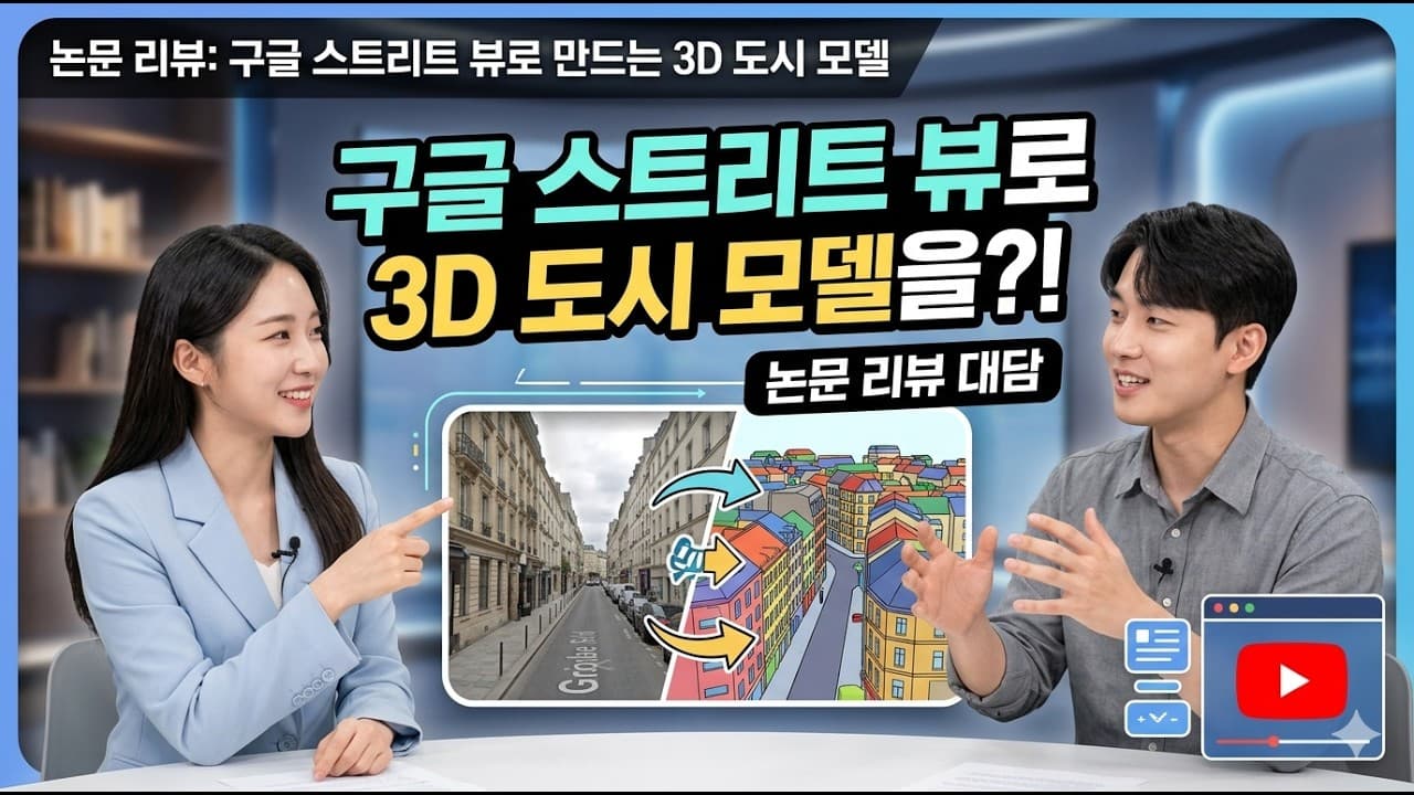 GPS를 일부러 쓰지 않고 스트리트 뷰 사진만으로 3D 도시를 복원한 연구 영상 썸네일