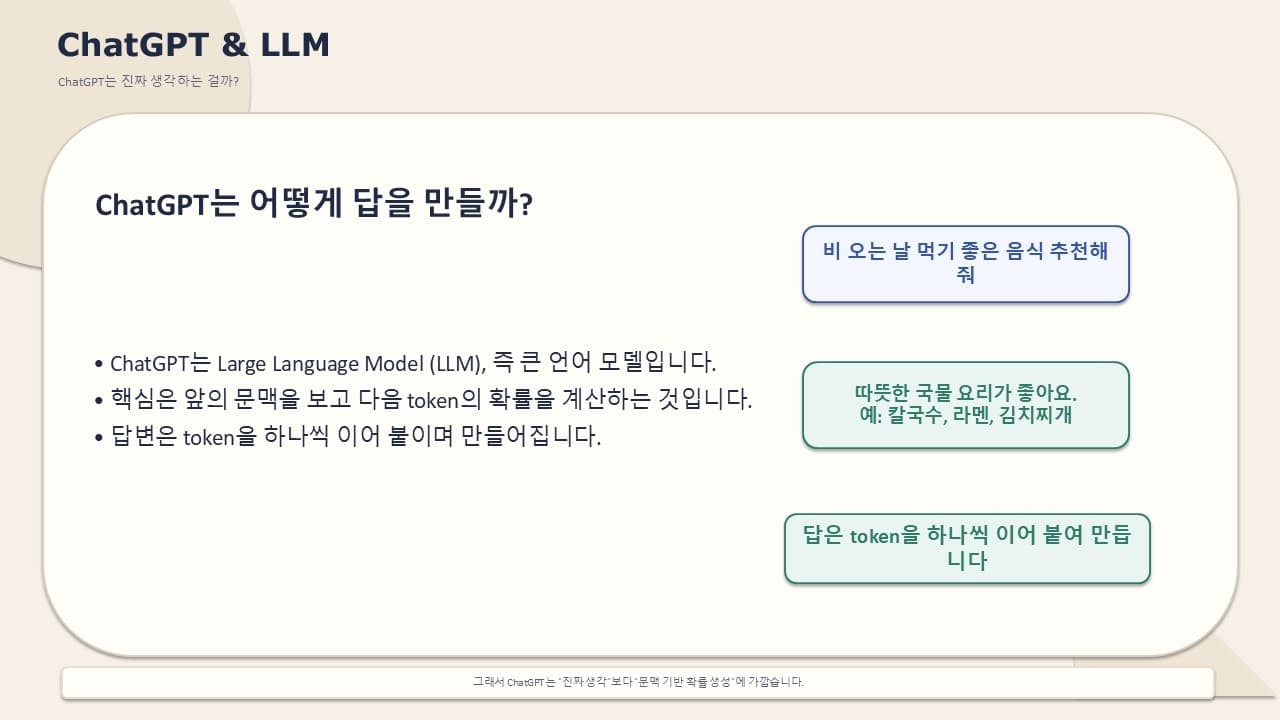 ChatGPT는 답을 어떻게 만드나 — 토큰 확률로 이해하는 LLM의 학습과 추론 영상 썸네일