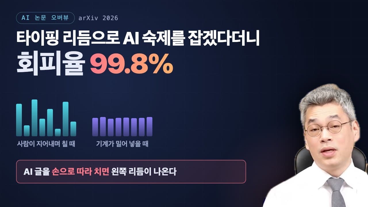 AI 글쓰기 탐지, 타이핑 리듬과 문장 분석 양쪽이 뚫렸다 영상 썸네일