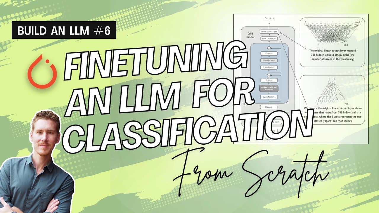 사전학습 GPT를 스팸 분류기로 바꾸기: 밑바닥부터 만드는 LLM 6편 영상 썸네일
