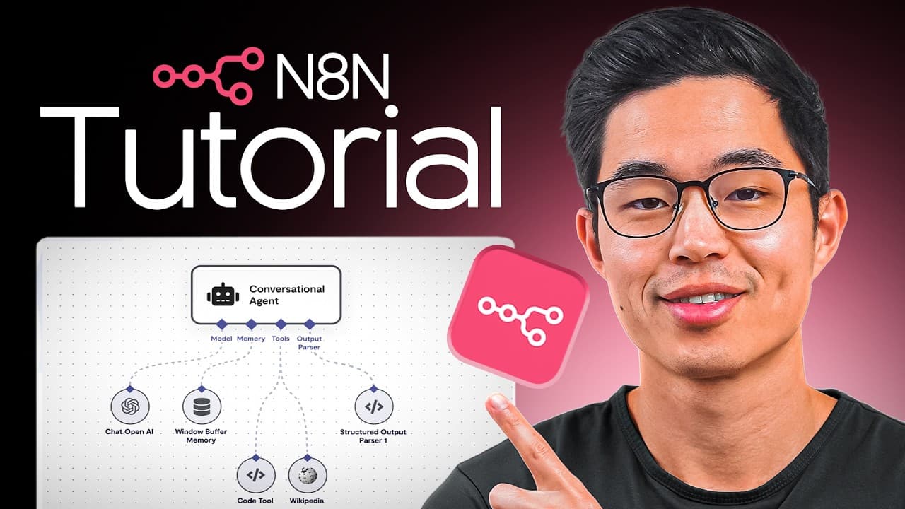 n8n 입문: 무료 오픈소스로 AI 자동화 워크플로 만들기(폼→구글시트→이메일) 영상 썸네일