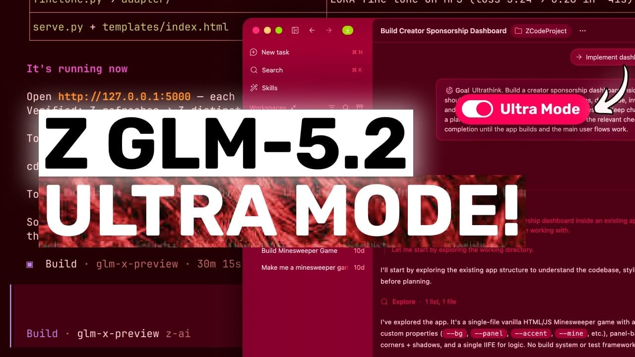 GLM 5.2를 Z-Code로 제대로 세팅하기: '킹 모드'·스킬·MCP로 실전 성능 끌어올리기 영상 썸네일
