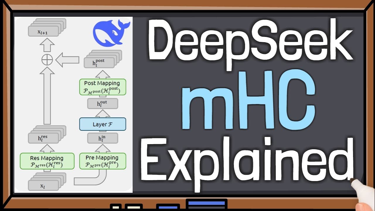 딥시크의 새 논문 mHC: 10년 묵은 '잔차 연결'을 다시 설계하다 영상 썸네일