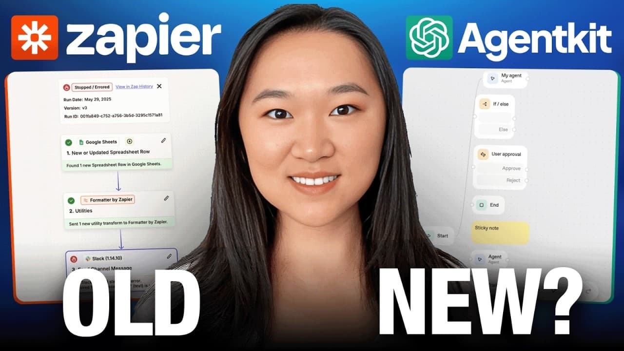 OpenAI 에이전트 빌더, 아직은 'Zapier 대항마'가 아니다 — 자동화 전문가의 냉정한 진단 영상 썸네일