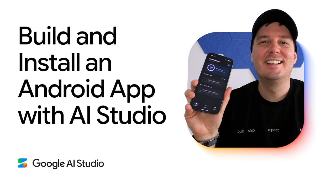 코딩 지식 없이 AI Studio로 안드로이드 앱 만들기, 프롬프트만으로 내 폰에 설치까지 영상 썸네일