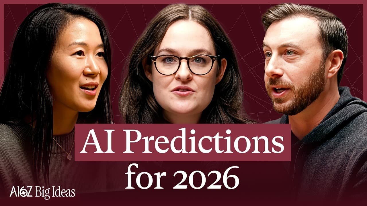 a16z가 본 2026년 AI 에이전트: 프롬프트 창은 사라지고, 음성·자율 비서가 일을 대신한다 영상 썸네일