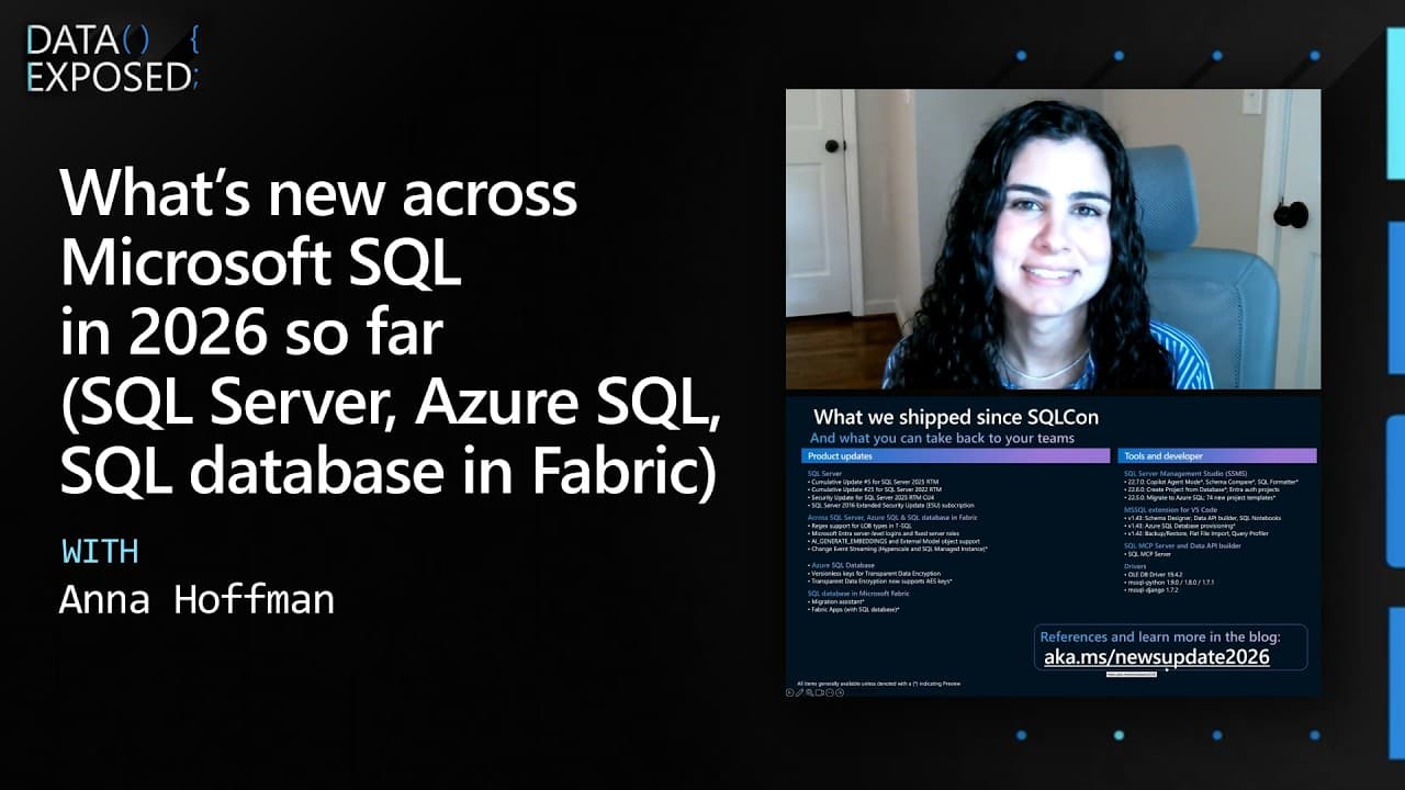 마이크로소프트 SQL 2026 업데이트: 임베딩·RAG부터 MCP 서버까지 영상 썸네일