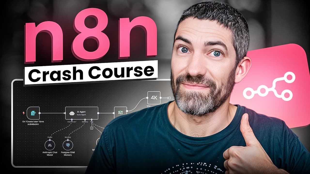 n8n 자동화 입문: 세 가지 워크플로로 배우는 핵심 80% 영상 썸네일
