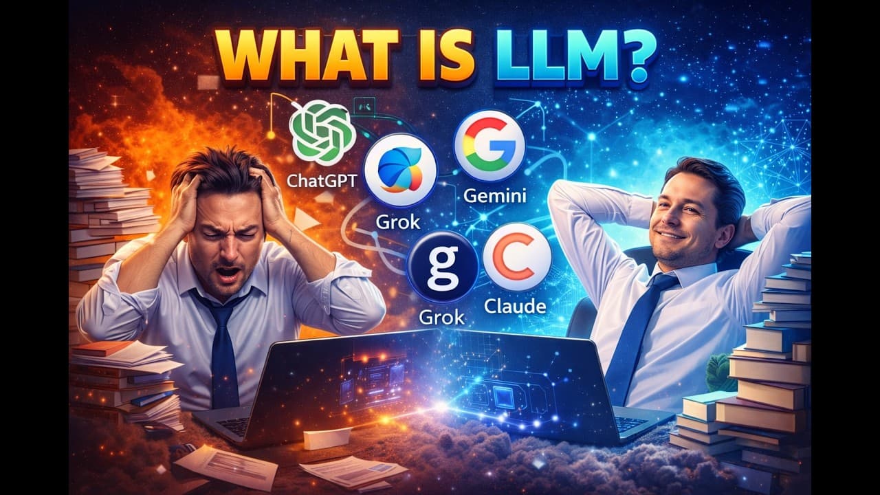 초보자를 위한 LLM 완전 정리 — '인터넷의 뇌'에서 추론·도구·AI 에이전트까지 영상 썸네일