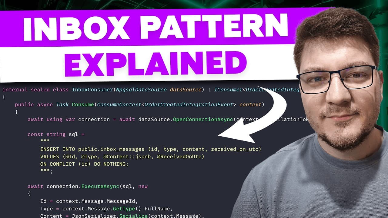 .NET 인박스 패턴: 아웃박스가 채우지 못한 소비자 쪽 신뢰성 영상 썸네일